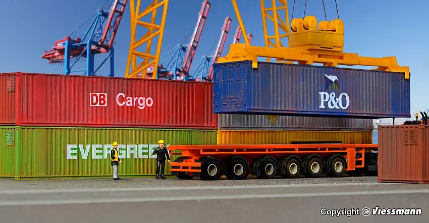 Kibri 10922 - H0-40-Fuß-Container, 6 Stück