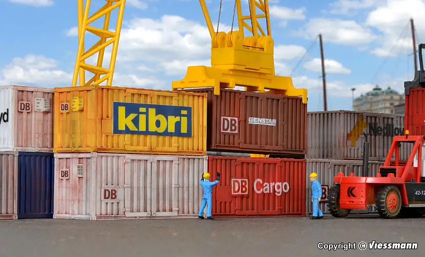 Kibri 10924 - H0-20-Fuß-Container, 8 Stück