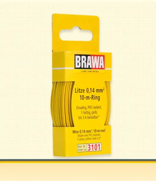 Brawa 3101 - Litze 0,14 mm², 10 m Ring, gelb