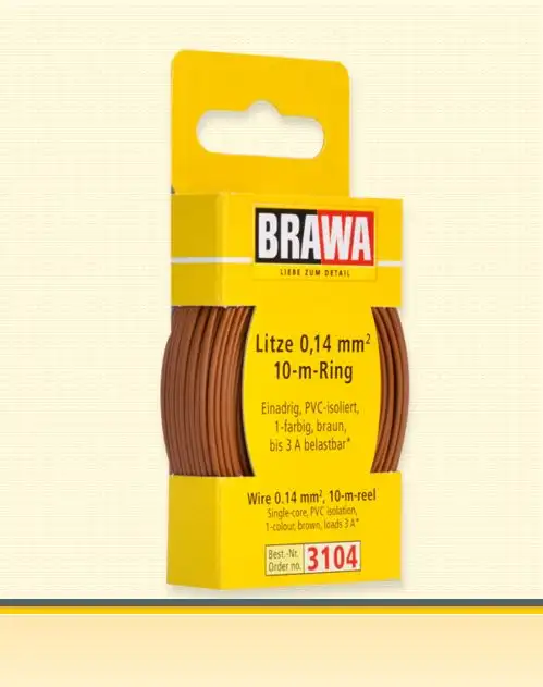 Brawa 3104 - Litze 0,14 mm², 10 m Ring, braun