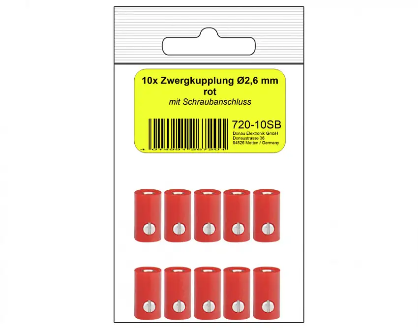 10 St. Zwerg-Kupplung 2,6mm rot
