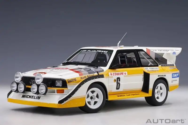 Audi Sport quattro S1 Rallye Monte Carlo 1986 #6 Mikkola Hertz Modellauto 1:18 Autoart
