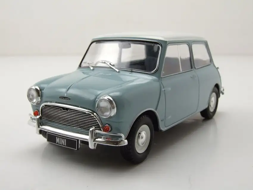 Austin Mini Cooper S RHD 1965 hellblau weiß Modellauto 1:24 Whitebox
