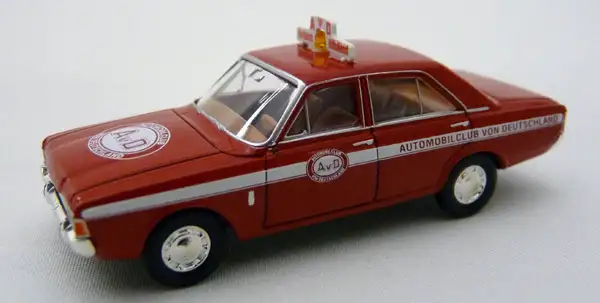 Brekina Ford 17M (P7B) "AvD" Verkehrshilfsdienst rot #19404