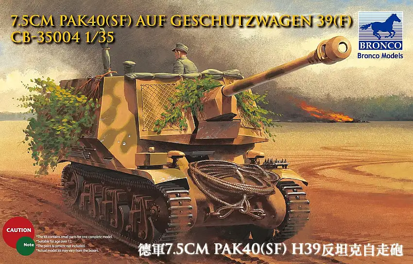 Bronco Models 7,5 cm PAK40 (SF) auf Geschützwagen 39 (F) #CB35004
