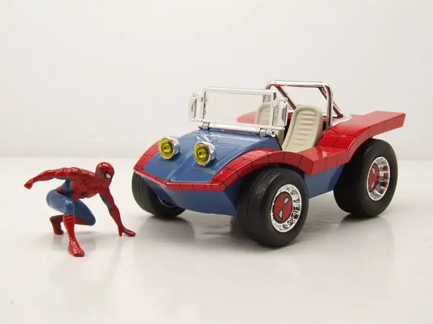 Buggy blau rot mit Spiderman Figur Modellauto 1:24 Jada Toys