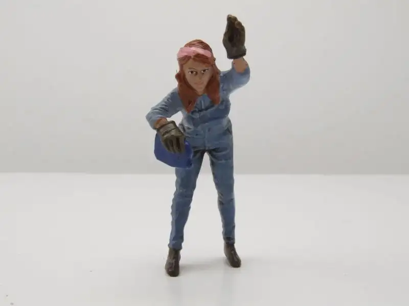 Figur Retro Female Mechanic 2 rosa Haarband für 1:24 Modelle American Diorama