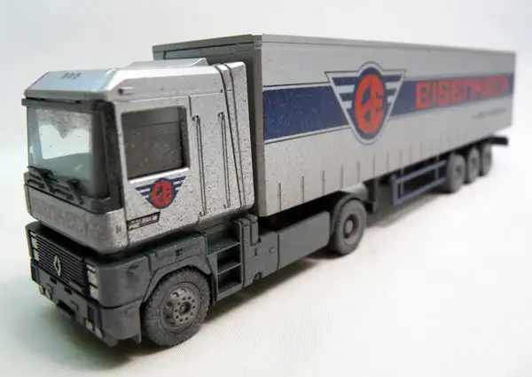 Herpa Renault AE 500 Gardinenplanensattelzug "Eisenkeck", gealtert, #187299