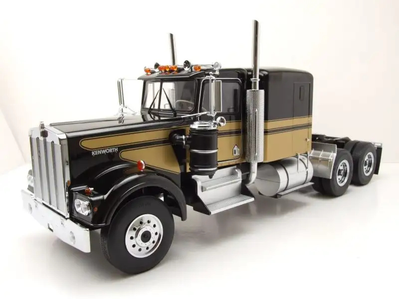 Kenworth W900 Zugmaschine 1975 schwarz gold Modellauto 1:18 Road Kings