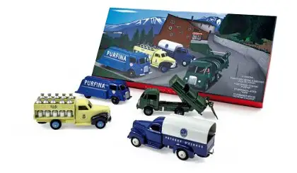 Norev CIJ Coffret 4 véhicules camions Ford Poissy & Studebaker LKW-Set, #C80900