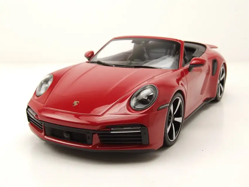 Porsche 911 (992) Turbo S Cabrio 2020 rot Modellauto 1:18 Minichamps