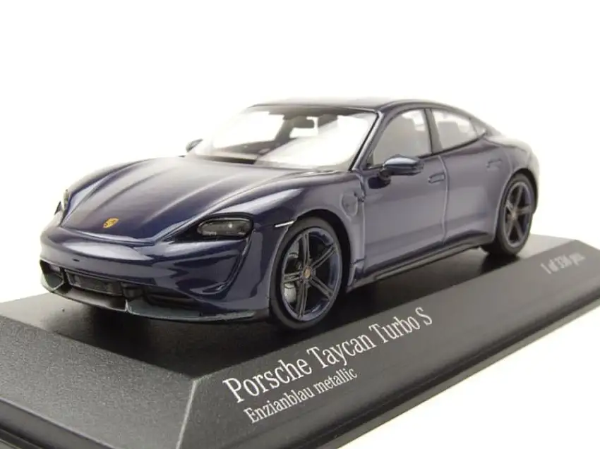 Porsche Taycan Turbo S 2020 blau metallic Modellauto 1:43 Minichamps