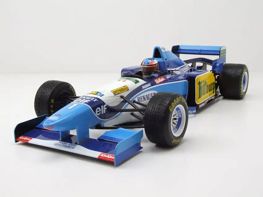 Renault Benetton B195 #1 Sieger Formel 1 Japan GP 1995 blau mit Regenreifen Michael Schumacher Modellauto 1:18 Minichamps