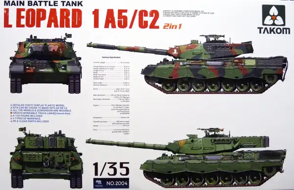 Takom Bundeswehr Kampfpanzer Leopard 1 A5/C2 (2in1), #2004