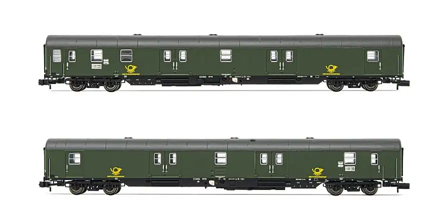 Arnold HN4417 - N-DBP, 2-teiliger Postwagen-Set, grün
