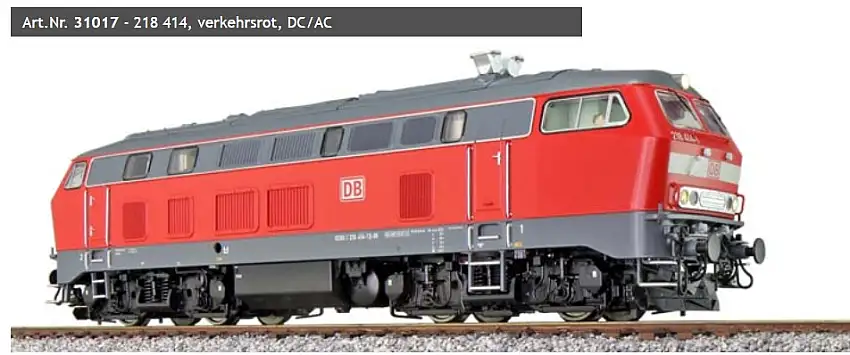 ESU 31017 - Diesellok, H0, 218 414 DB, verkehrsrot