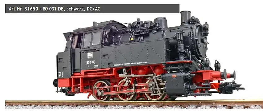 ESU 31650 - Dampflok, H0, 80 031 DB, schwarz, Ep.III