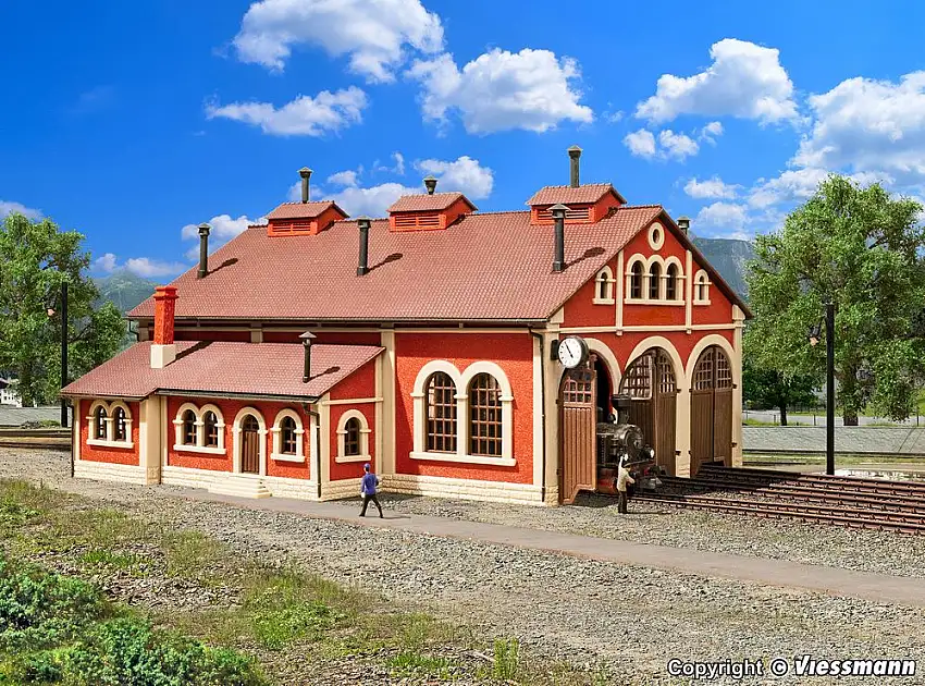 Vollmer 47609 - N-Lokschuppen, dreiständig