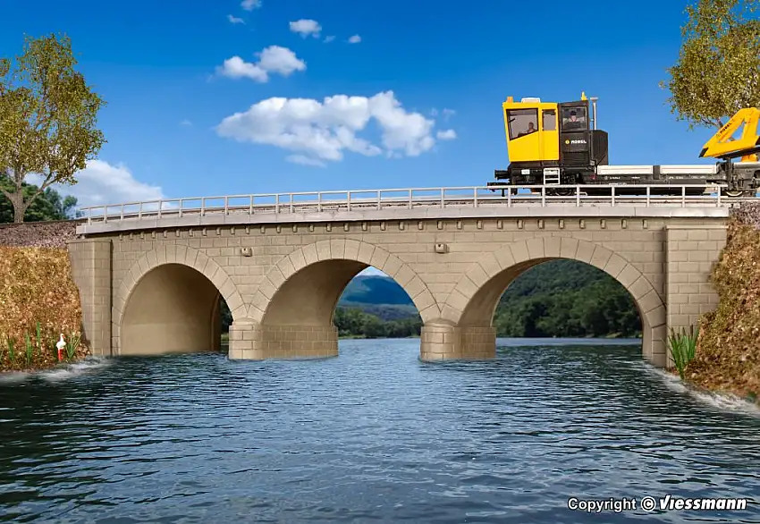 Kibri 39722 - H0-Steinbogenbrücke gebogen, eingleisig
