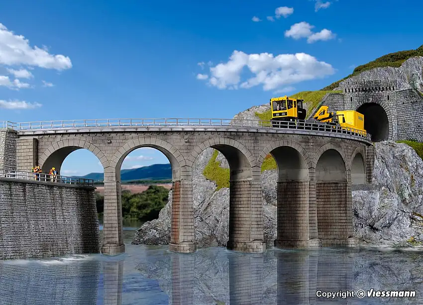 Kibri 39725 - H0-Riedberg-Viadukt gebogen, eingleisig