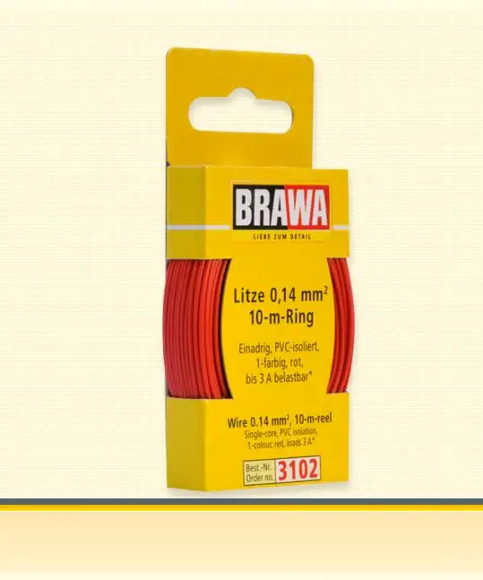 Brawa 3102 - Litze 0,14 mm², 10 m Ring, rot