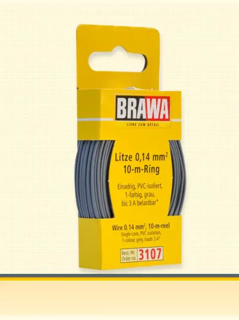 Brawa 3107 - Litze 0,14 mm², 10 m Ring, grau
