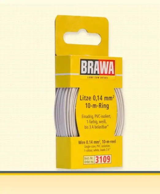 Brawa 3109 - Litze 0,14 mm², 10 m Ring, weiss