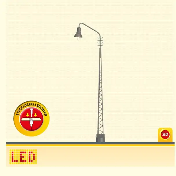 Brawa 84015 - H0-Gittermastleuchte, Stecksockel m. LED