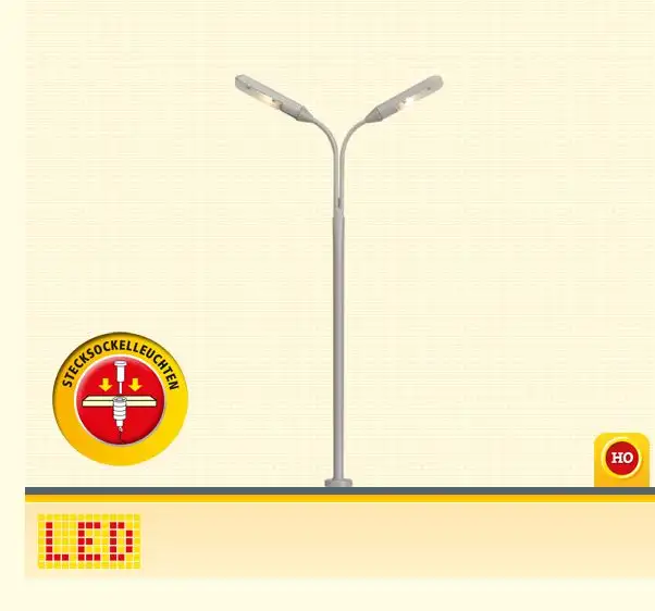 Brawa 84016 - H0-LED-Peitschenleuchte, Stecksockel