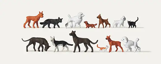 Merten 0212582 - H0-Hunde und Katzen