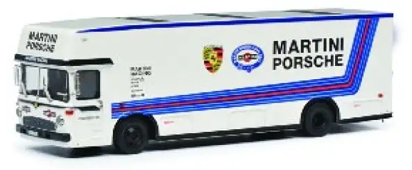 Schuco 452038000 - MB Racecar transporter Porsche Martini