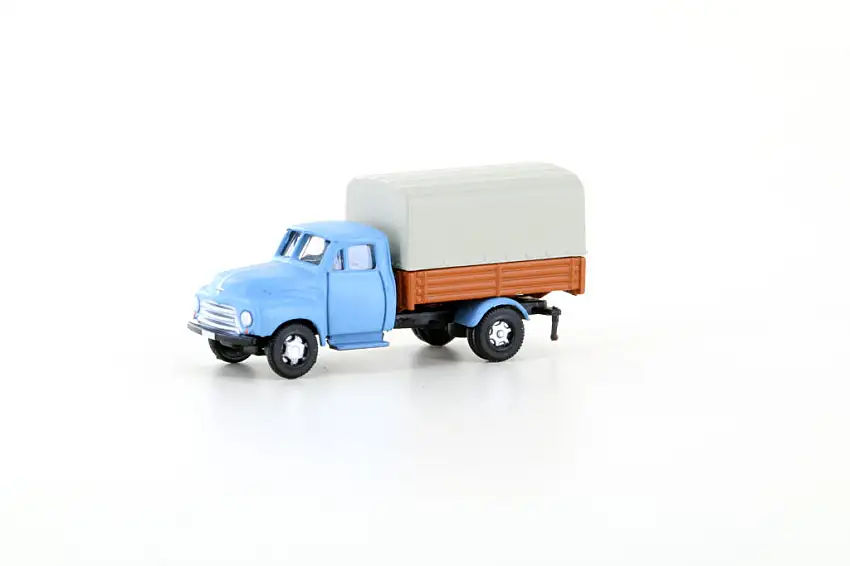 Lemke Minis LC3232 - N-Opel Blitz Pritsche/Plane, blau