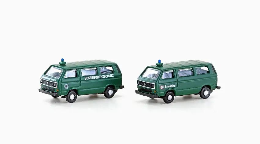 Lemke Minis LC4353 - VW T3 2er Set Bus BGS + Bahnpolizei