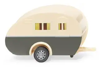 Wiking 005401 - Wohnwagen - elfenbein/quarzgrau