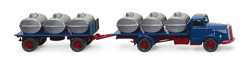Wiking 085956 - Behelfstankzug (MB L 6600) azurblau