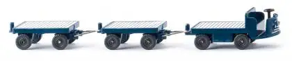 Wiking 116004 - Elektrokarren mit Anhängern - grünblau