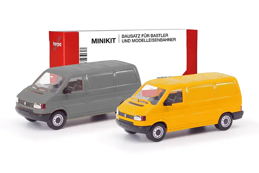 Herpa 012386-004 - MiniKit 2xVW T4 Kasten, grau/ginstergelb