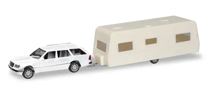 Herpa 013413 - MiKi Mercedes-Benz E mit Wohnanhänger