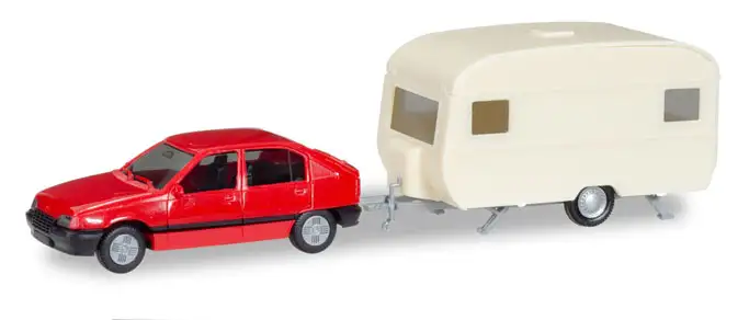 Herpa 013420 - MiKi Opel Kadett E mit Wohnanhänger