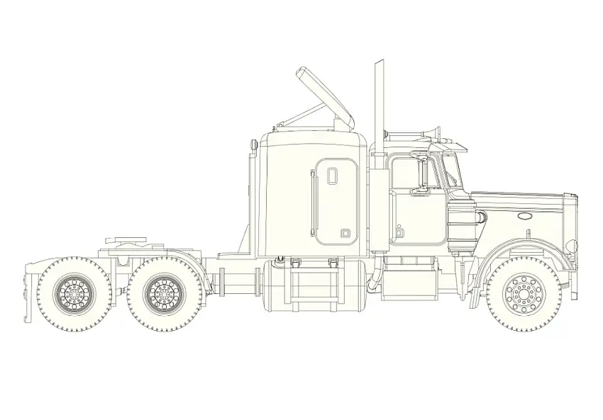 Brekina 10224 - Peterbilt 359, weiss, 1973