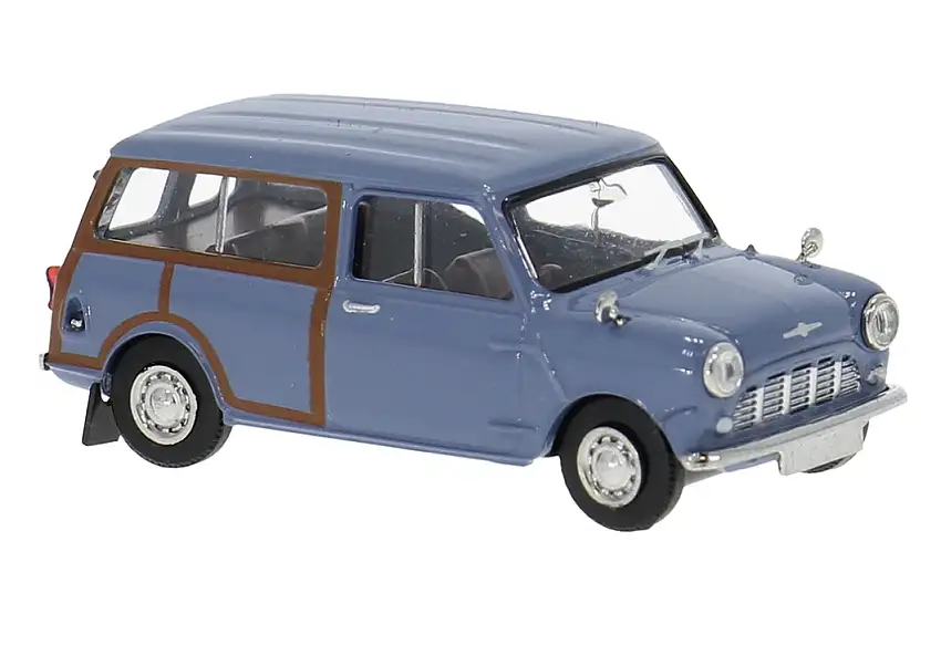 Brekina 15363 - Austin Mini Countryman, blau, 1960 Woody