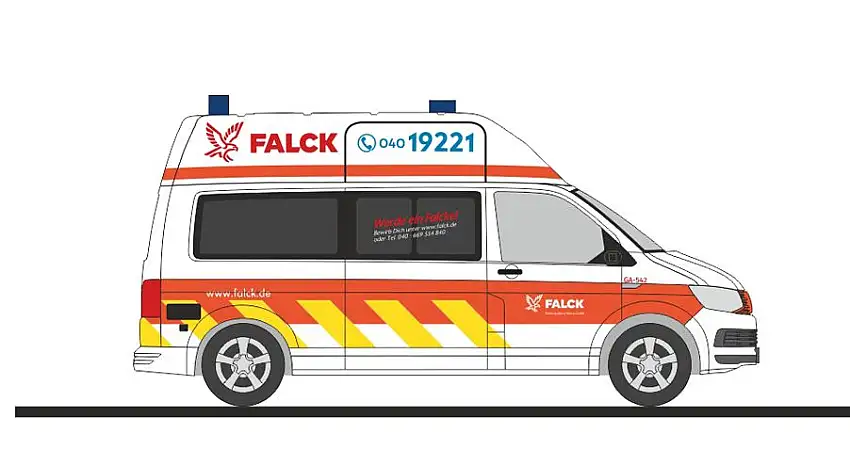 Rietze 53780 - VW T6 Falck Rettung Hamburg
