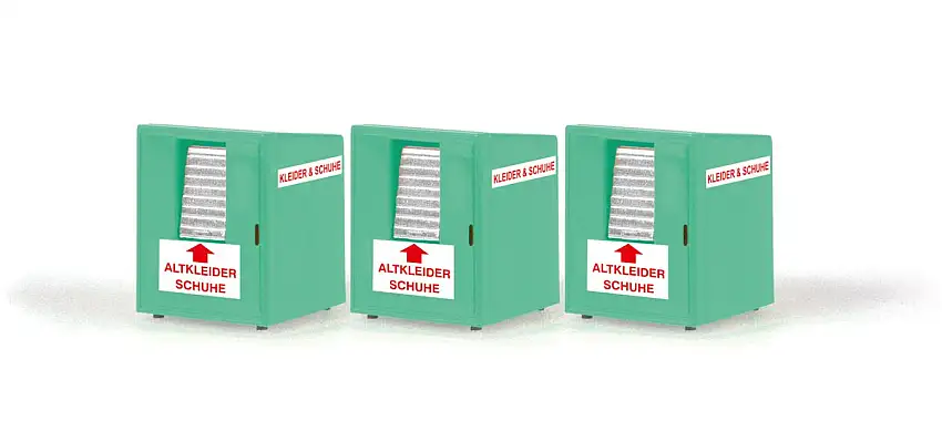 Rietze 70259 - 1:87-Altkleidercontainer 3 Stück