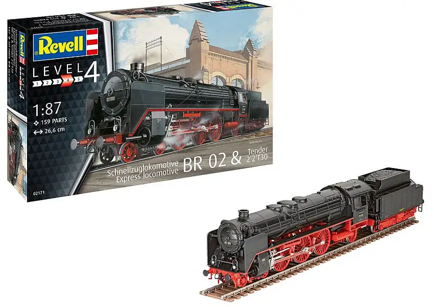 Revell 02171 - 1:87-Schnellzuglokomotive BR 02 & Tender
