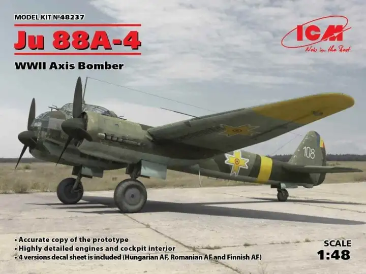 ICM 3318237 - 1:48-Ju 88A-4, WWII Axis Bomber