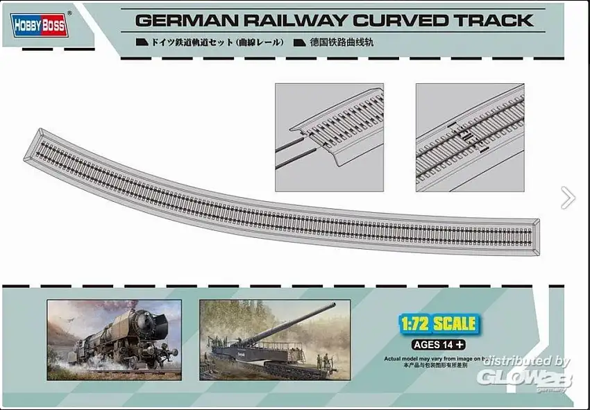HobbyBoss 3482910 - 1:72-German Railway Curved Track