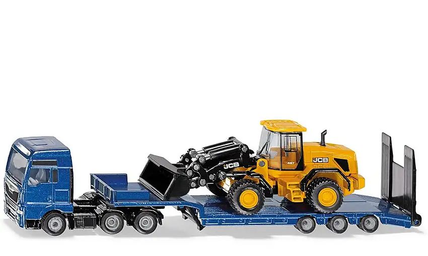 Siku 1790 - 1:87-MAN LKW mit JCB Radlader, Tieflader