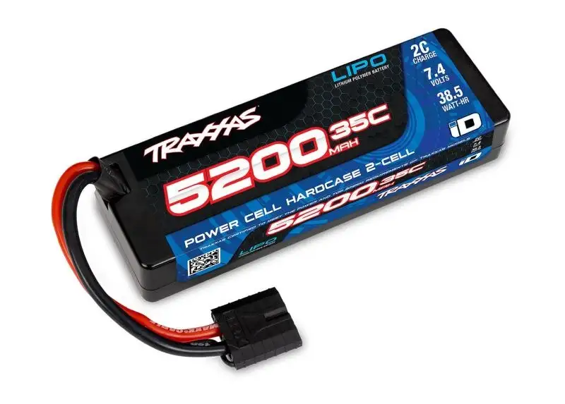 LiPo 5200mAh 7,4V 2s 35C Hardcase TRAXXAS mit ID-Stecker (L139xH25xB43MM)