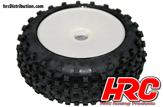 Reifen 1/8 Buggy montiert auf weißer Dish Felge mit Star Pin 17mm Hex