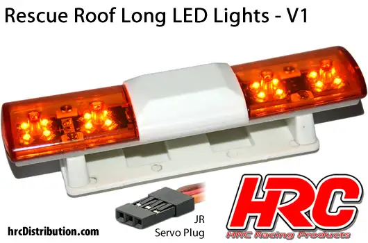 Rescue LED Leuchtbalken orange/orange - JR Stecker - 6 verschiedene Blinkmodi
